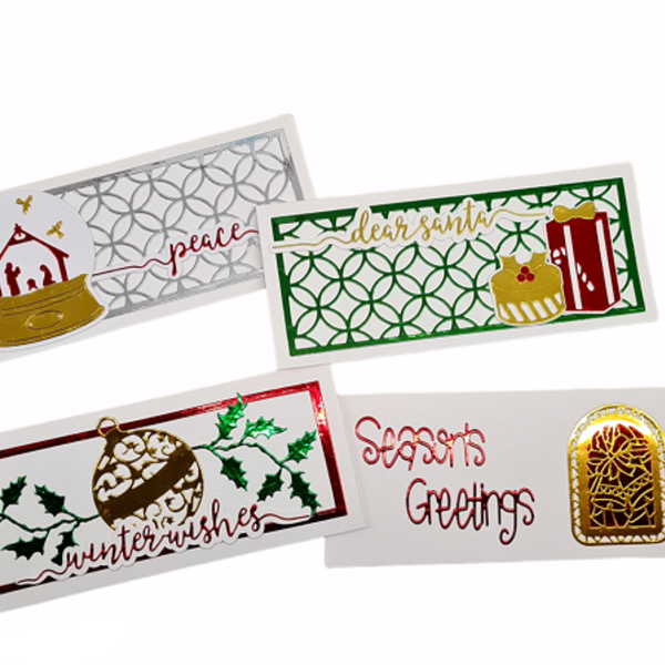 Χειροποίητες Ευχετήριες Κάρτες Χριστουγέννων διαστάσεων 22,3 x 9,5 cm με φάκελο - υλικό χαρτί - Πακέτο με Φάτνη - κάρτα ευχών, merry christmas