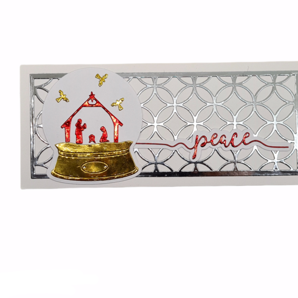 Χειροποίητες Ευχετήριες Κάρτες Χριστουγέννων διαστάσεων 22,3 x 9,5 cm με φάκελο - υλικό χαρτί - Πακέτο με Φάτνη - κάρτα ευχών, merry christmas - 2