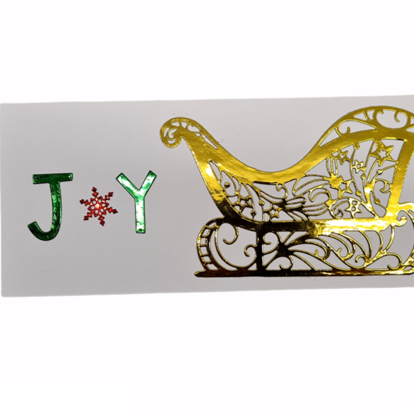 Χειροποίητες Ευχετήριες Κάρτες Χριστουγέννων διαστάσεων 22,3 x 9,5 cm με φάκελο - υλικό χαρτί - Πακέτο με έλκηθρο - κάρτα ευχών, χειροποίητα - 4