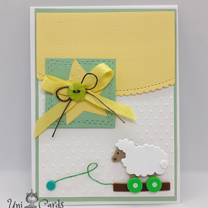 Ευχετήρια κάρτα με προβατάκι για μωράκι - κορίτσι, αγόρι, δώρα για βάπτιση, αναμνηστικά, ευχετήριες κάρτες - 4