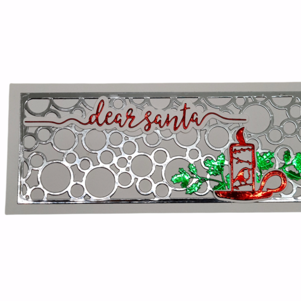 Χειροποίητες Ευχετήριες Κάρτες Χριστουγέννων διαστάσεων 22,3 x 9,5 cm με φάκελο - υλικό χαρτί - Πακέτο με ξωτικό - merry christmas, ευχετήριες κάρτες - 2