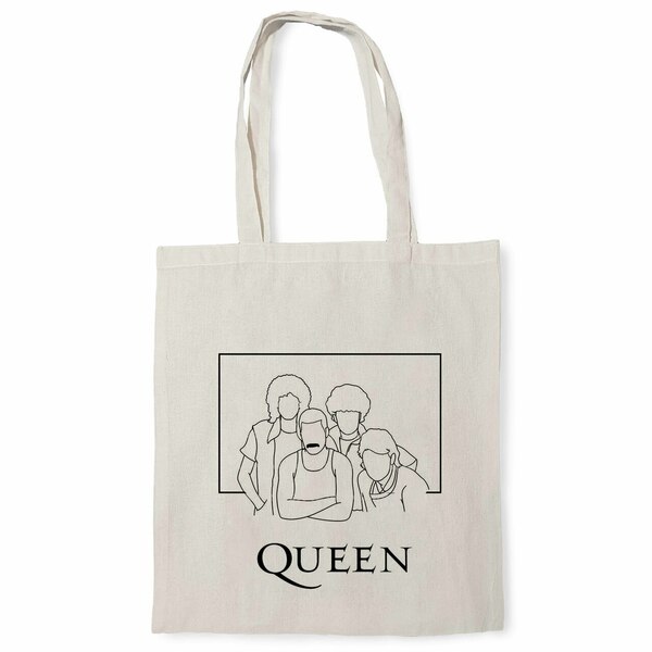 Ζωγραφισμένη πάνινη τσάντα tote bag _Queen - ύφασμα, ώμου, χειροποίητα, tote, πάνινες τσάντες