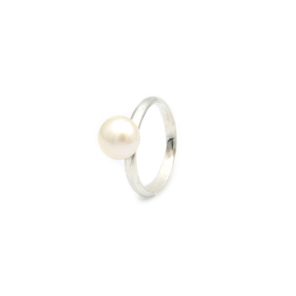 Margot δαχτυλίδι από ασήμι 925 με μαργαριτάρι του γλυκού νερού - ασήμι, μαργαριτάρι, ασήμι 925, σταθερά