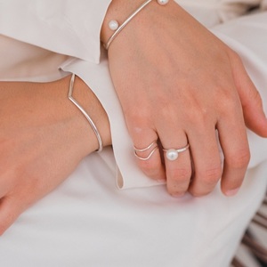 Margot δαχτυλίδι από ασήμι 925 με μαργαριτάρι του γλυκού νερού - ασήμι, μαργαριτάρι, ασήμι 925, σταθερά - 2