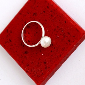 Margot δαχτυλίδι από ασήμι 925 με μαργαριτάρι του γλυκού νερού - ασήμι, μαργαριτάρι, ασήμι 925, σταθερά - 3