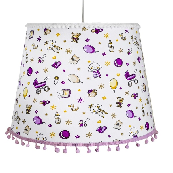 Φωτιστικό οροφής χειροποιητο new born purple baby καμβάς Διαστασεις 35*25*30 Ε27 - κορίτσι, οροφής, παιδικά φωτιστικά, φωτιστικά οροφής