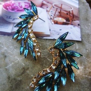 blue wings 2 - επιχρυσωμένα, καρφωτά, faux bijoux, καρφάκι