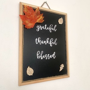 Πινακάκι Φθινοπωρινό Grateful-Thankful-Blessed - πίνακες & κάδρα, φθινόπωρο - 2