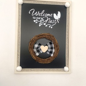 Πινακάκι Welcome to our nest -Vintage & Farmhouse Style - vintage, πίνακες & κάδρα, romantic