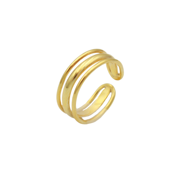 Δαχτυλίδι ασημένιο 925 Triple Ring - ασήμι, επιχρυσωμένα, ασήμι 925, βεράκια, αυξομειούμενα