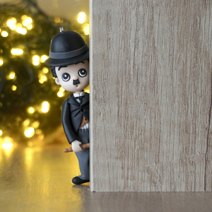 Μενταγιόν - φιγούρα Charlie Chaplin - πηλός, κουκλίτσα, polymer clay - 4