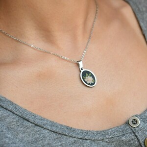 Peony Pendant | Χειροποίητο Μικρό Μενταγιόν με Παιώνια (Ατσάλι) (Αυξομειούμενο, 40εκ.+ 5εκ.) - πηλός, κοντά, λουλούδι, ατσάλι, μενταγιόν - 3
