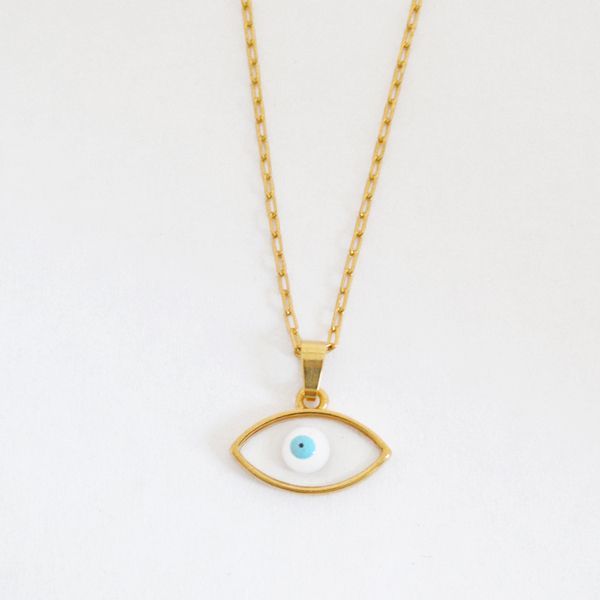 Eye necklace - charms, επιχρυσωμένα, μάτι, κοντά - 2