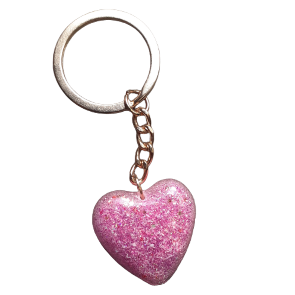 Χειροποίητη καρδιά μπρελόκ σε εκπληκτικά χρώματα με ιδιαίτερες λεπτομέρειες 3,50cm x 3cm - γυαλί, καρδιά, δώρο, μπρελόκ, ζευγάρια - 2