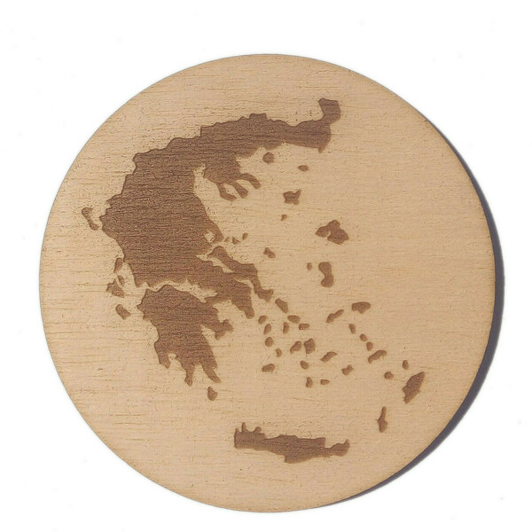 Ξύλινο Σουβέρ Ελλάδα - Σετ 4 τεμαχίων - ξύλο, σουβέρ, διακοσμητικά, ξύλινα σουβέρ
