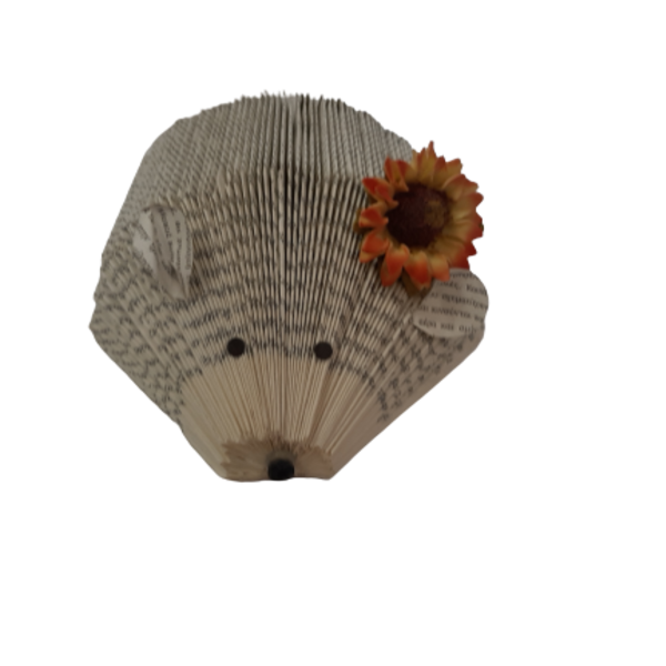 Διακοσμητικός φθινοπωρινός σκατζόχοιρος από βιβλίο - χαρτί