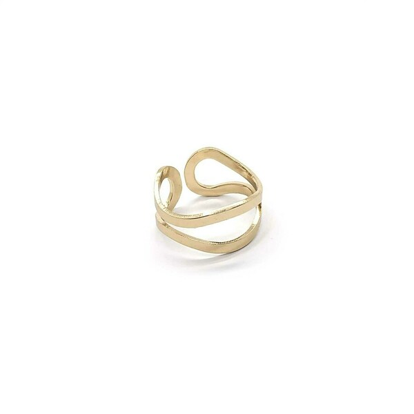 Ορειχάλκινο δαχτυλίδι σε χρυσή απόχρωση - ορείχαλκος, minimal, βεράκια, μπρούντζος, αυξομειούμενα