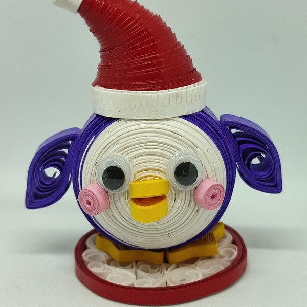 Πιγκουίνος με την τεχνική Quilling - δώρο, χριστουγεννιάτικο, διακοσμητικά - 3