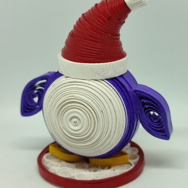 Πιγκουίνος με την τεχνική Quilling - δώρο, χριστουγεννιάτικο, διακοσμητικά - 4
