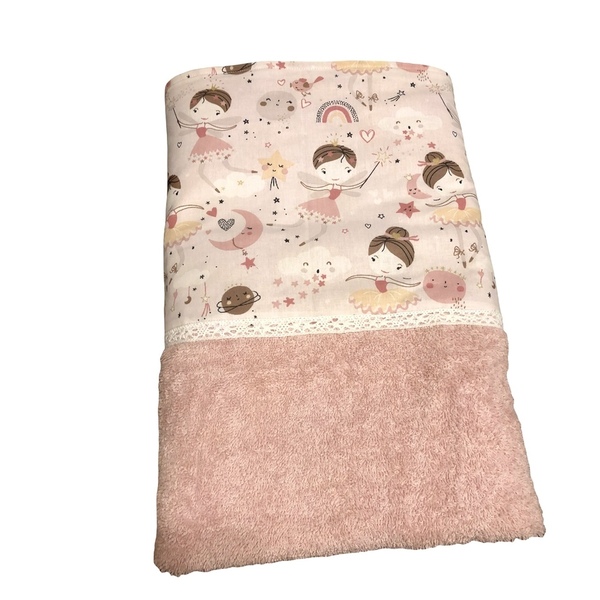 Σετ παιδικές - βρεφικές πετσέτες 2 τεμ. (70x140, 40x60) ροζ για κορίτσι - κορίτσι, πετσέτες - 2