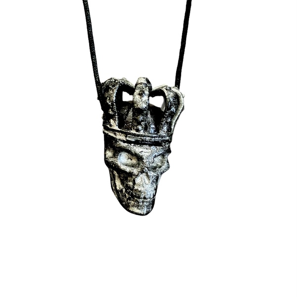 Skull King 2 ανδρικο κολιε Silver Edition - κολιέ, μακριά, δώρα για άντρες, δώρο για αδερφό