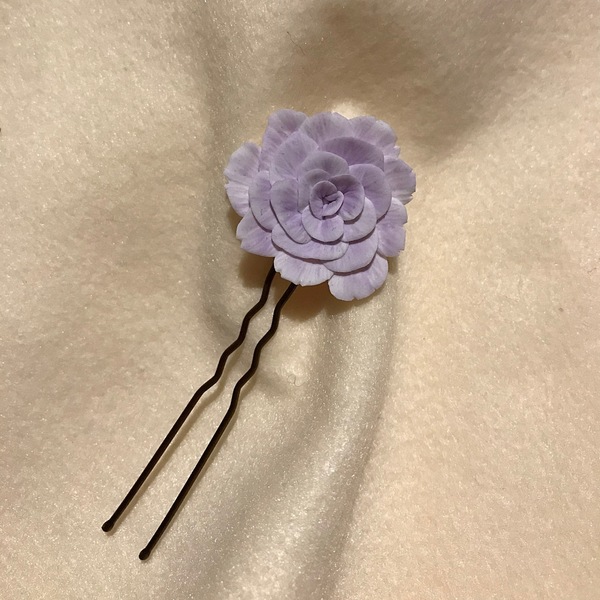 Φουρκέτα λουλούδι - πηλός, τσιμπιδάκια μαλλιών, hair clips - 2