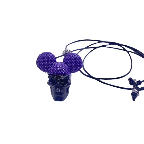 Skull Mouse ανδρικο κολιε Purple Edition - κολιέ, μακριά, δώρα για άντρες, δώρο για αδερφό, 3d εκτύπωση
