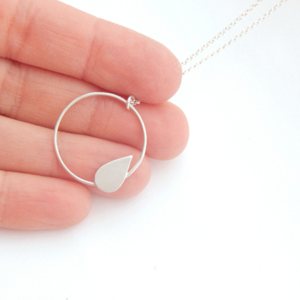 Circle of life necklace, Aσήμι 925, Χειροποίητο, 40εκ μήκος αλυσίδας - ασήμι, κύκλος - 2