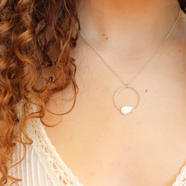 Circle of life necklace, Aσήμι 925, Χειροποίητο, 40εκ μήκος αλυσίδας - ασήμι, κύκλος - 3