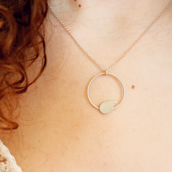 Circle of life necklace, Aσήμι 925, Χειροποίητο, 40εκ μήκος αλυσίδας - ασήμι, κύκλος - 4