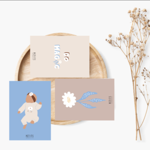 3 ευχετήριες κάρτες Α5 για νεογέννητο | βάφτιση | γενέθλια-4 - δώρα για βάπτιση, γενέθλια, κάρτα ευχών, γέννηση, ευχετήριες κάρτες
