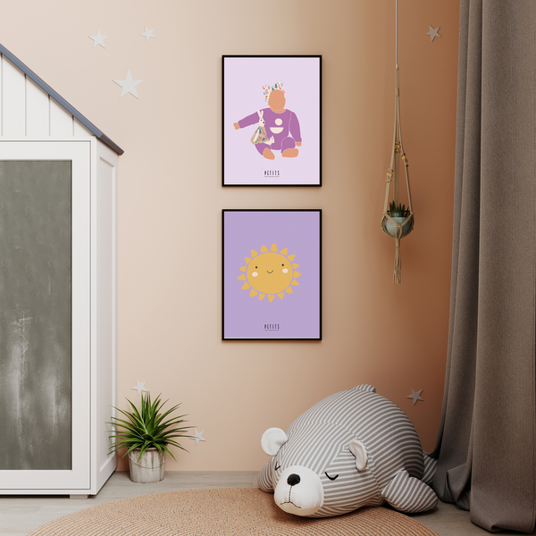 αφίσα για βρεφικό δωμάτιο σε pastel αποχρώσεις | 50x70cm χωρίς κάδρο - αφίσες, ζωάκια - 3