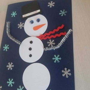 Φτιάχνω το δικό μου χιονάνθρωπο κάρτα diy - χιονονιφάδα, merry christmas, ευχετήριες κάρτες - 4