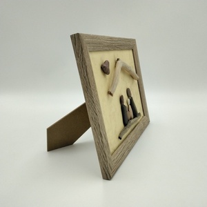 Κάδρο ξύλινο με παράσταση από βότσαλα, my family (23×18cm) - ξύλο, δώρα επετείου, δώρα γενεθλίων, διακοσμητικά, αγ. βαλεντίνου - 3