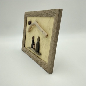 Κάδρο ξύλινο με παράσταση από βότσαλα, my family (23×18cm) - ξύλο, δώρα επετείου, δώρα γενεθλίων, διακοσμητικά, αγ. βαλεντίνου - 4