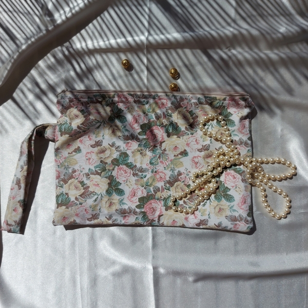Τσαντάκι χειρός/ clutch bag floral, vintage - ύφασμα, φλοράλ, all day, χειρός, πάνινες τσάντες - 2