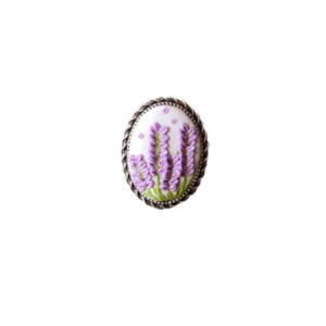 Δαχτυλίδι από πολυμερικό πηλό χειροποίητα σε λευκό φόντο με σχέδιο λεβαντα - πηλός, λουλούδι, μικρά, σετ, αυξομειούμενα, σετ κοσμημάτων