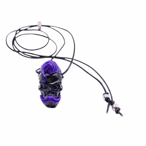 Skull Hipster 2 ανδρικο κολιε PLA Purple Edition - γυαλί, κολιέ, μακριά, δώρα για άντρες, 3d εκτύπωση - 2
