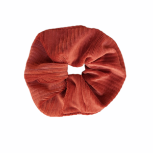 Scrunchie/ Λαστιχάκι μαλλιών 'fluffy τερακότα' - 1 τεμ. (large) - ύφασμα, βελούδο, για τα μαλλιά, λαστιχάκια μαλλιών