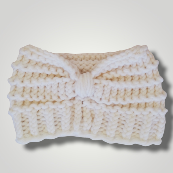 Knitted headband |Πλεκτή κορδέλα μαλλιών Λευκό - ακρυλικό, Black Friday, σκουφάκια, headbands - 2