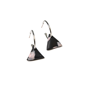 Triangle Hoops - πηλός, κρίκοι, μικρά, ατσάλι, καρφάκι