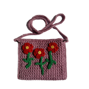Παιδική χιαστί πλεκτή τσάντα - κορίτσι, crochet, πλεκτή, για παιδιά, τσαντάκια
