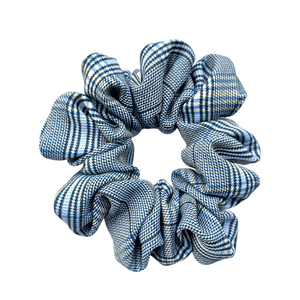 Σατέν Scrunchie λαστιχάκι για τα μαλλιά Storm Plaid - κοκκαλάκι, λαστιχάκι, για τα μαλλιά, λαστιχάκια μαλλιών