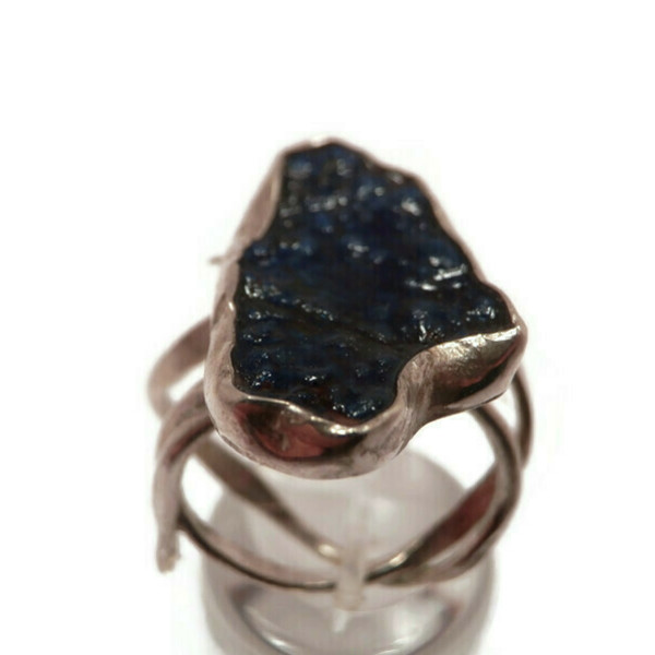 Ασημενιο δακτυλιδι με Αζουριτη - ημιπολύτιμες πέτρες, ασήμι 925, σταθερά, μεγάλα