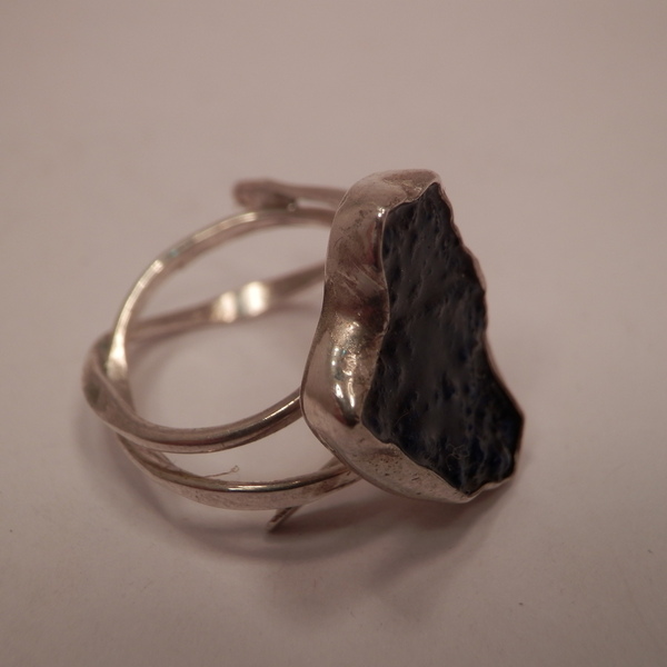 Ασημενιο δακτυλιδι με Αζουριτη - ημιπολύτιμες πέτρες, ασήμι 925, σταθερά, μεγάλα - 4