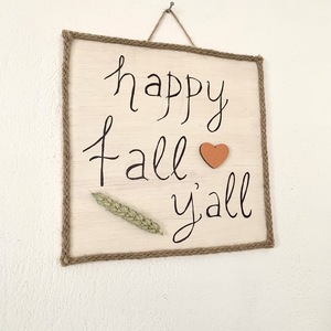 Happy Fall Y'all καδράκι - πίνακες & κάδρα, φθινόπωρο - 2