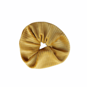 Scrunchie/ Λαστιχάκι μαλλιών 'fluffy μουσταρδί-χρυσό' - 1 τεμ. (large) - βελούδο, για τα μαλλιά, λαστιχάκια μαλλιών