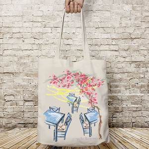 "Βουκαμβίλια, τσάντα για τα πανηγύρια" | Υφασμάτινη τσάντα, 100% cotton. - ώμου, all day - 4