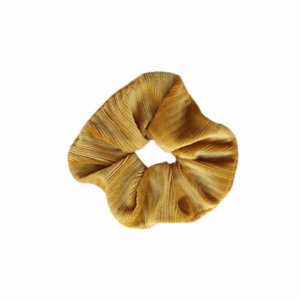 Scrunchie/ Λαστιχάκι μαλλιών 'fluffy μουσταρδί-χρυσό' - 1 τεμ. (medium μέγεθος) - βελούδο, για τα μαλλιά, λαστιχάκια μαλλιών