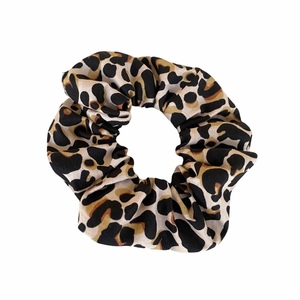 Λαστιχάκι μαλλιων scrunchie μπεζ animal print - ύφασμα, animal print, λαστιχάκια μαλλιών